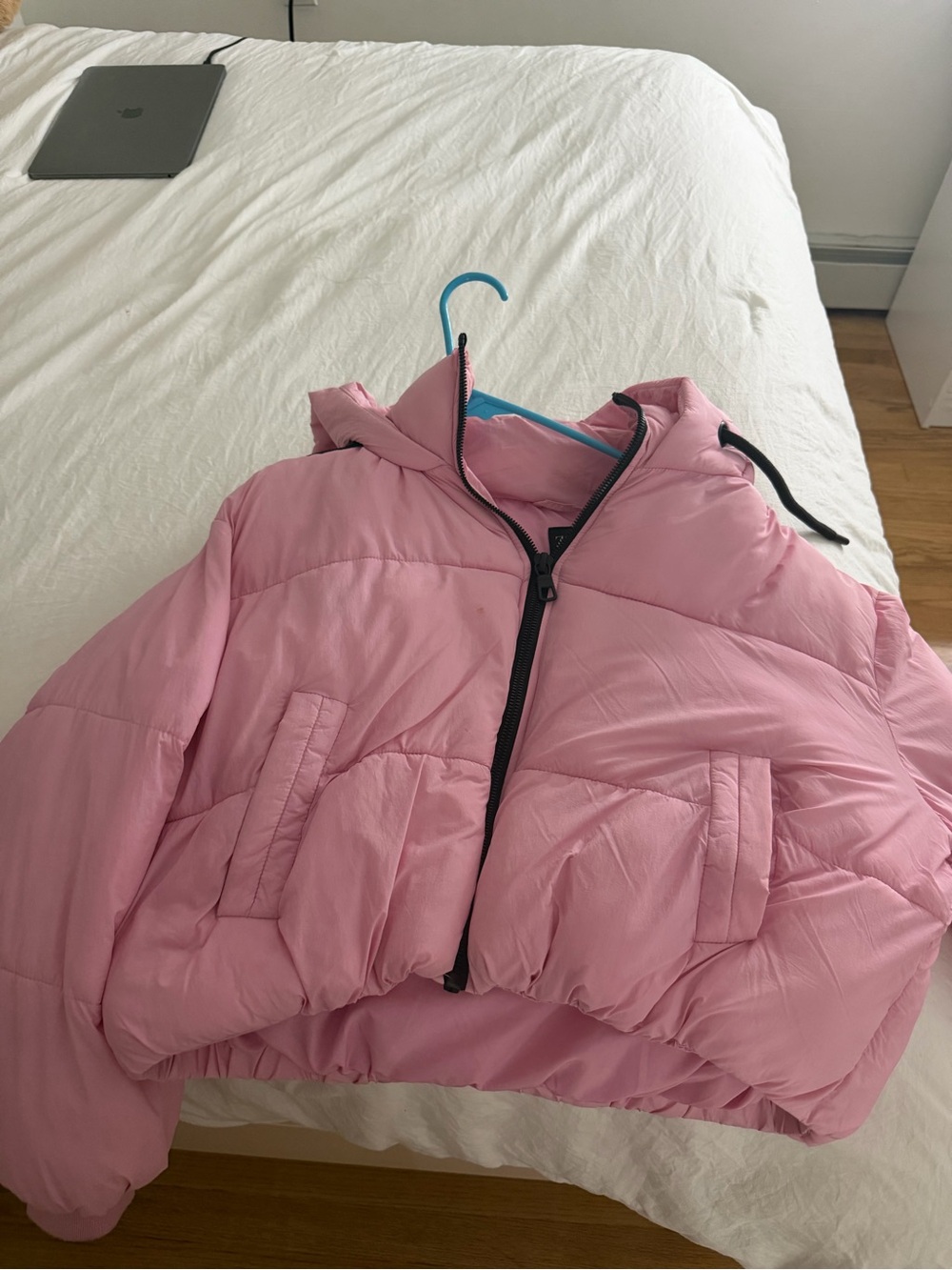 Zara Pink Hooded Puffer Jacket - Women's